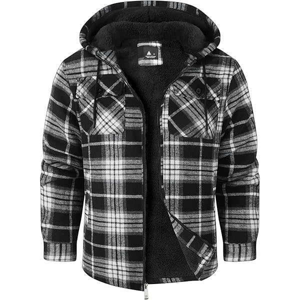 Amazon.com: SCODI Men's Flannel Shirt Jacket Fleece Sherpa Lined