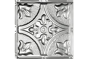Great Lakes Tin Jamestown Unfinished Ceiling Tiles - Perfect for DIY and Home Renovation Projects - Easy to Install (12X12 Inch Sample)