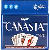 Regal Games Canasta Cards Set for Adults - Rummy Style 2-6 Player Card Games - Fun &amp; Travel Playing Cards for Game Night (2 Decks, 54 Cards Each)