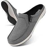 Mens Slippers with Arch Support, Breathable House Slippers for Men with Velvet Lining, Orthopedic Slip On Clog for Plantar Fasciitis, Indoor Outdoor House Shoes with Anti-Skid Rubber Sole