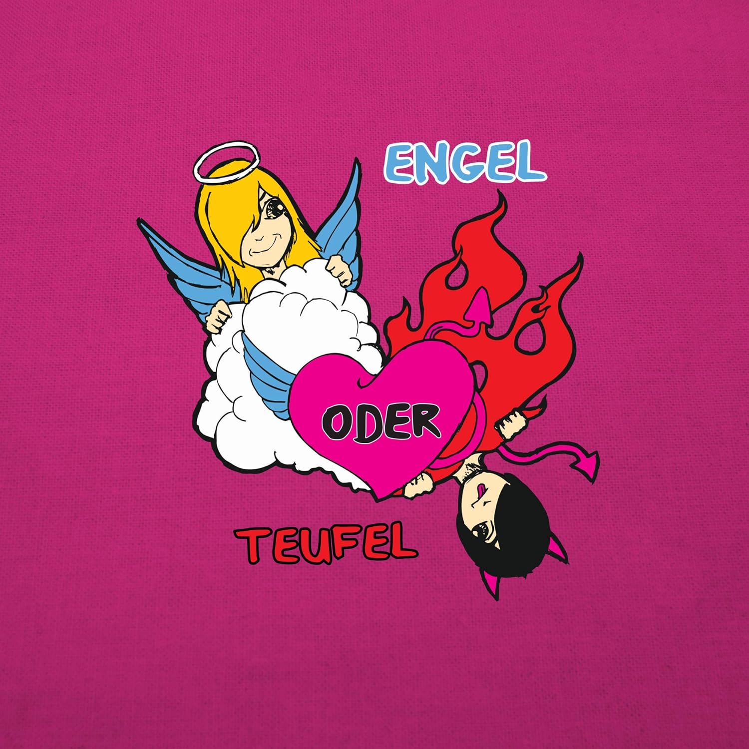 Shirtracer Statement Sprüche Kinder Engel oder Teufel Turnbeutel