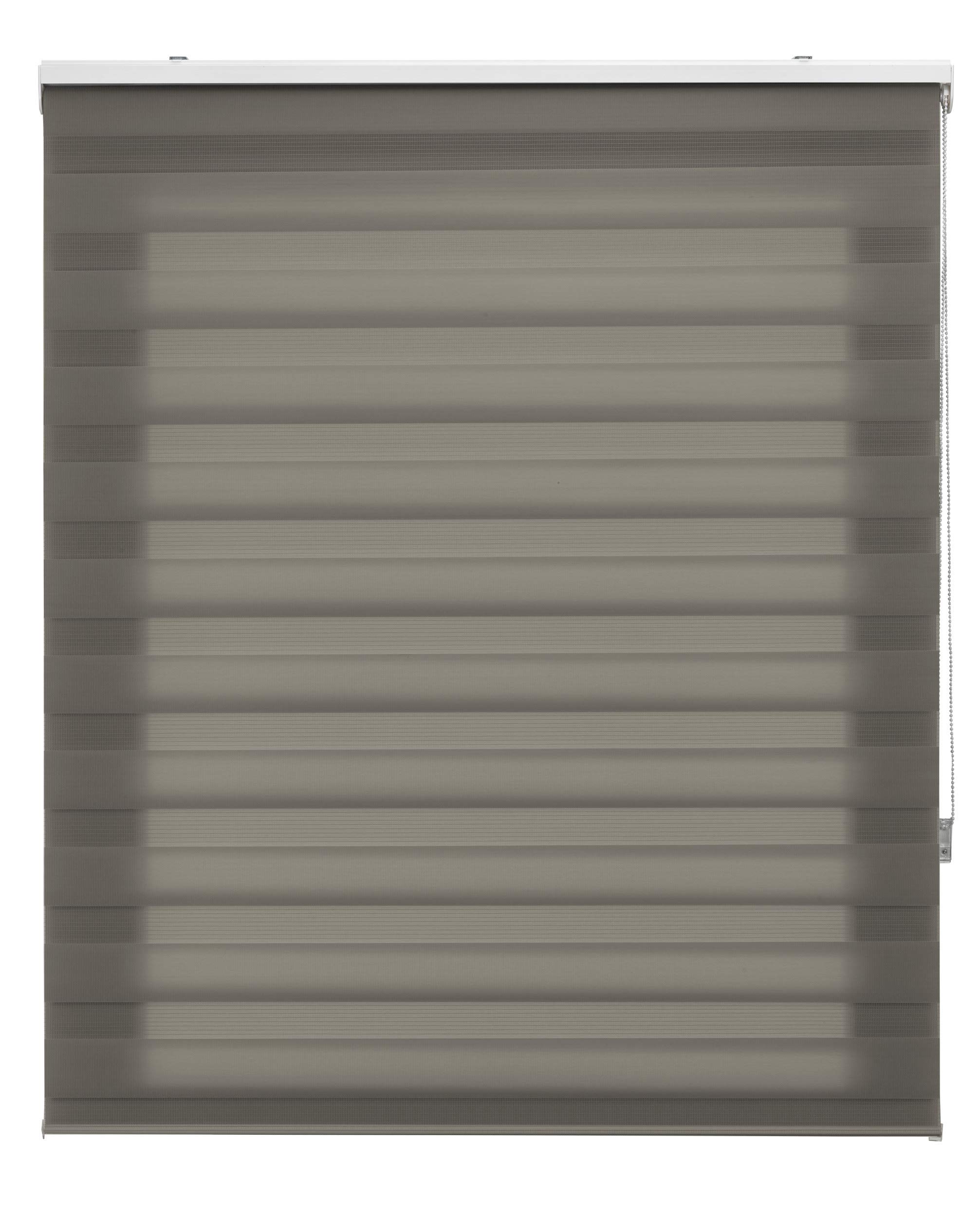 Blindecor | Night and Day Roller Blind to Measure | Double Layer | Anthracite Grey | 90 x 180 cm (W x H) Fabric Size 87 x 175 cm | Window Blinds