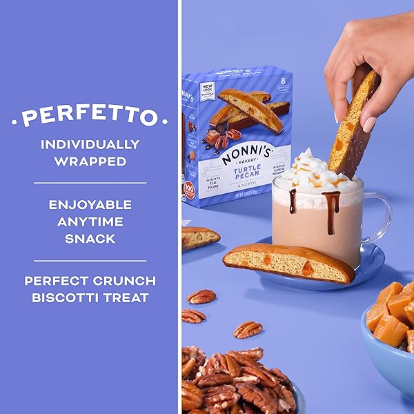 NONNI’S, TURTLE PECAN BISCOTTI, 6.88 OUNCE