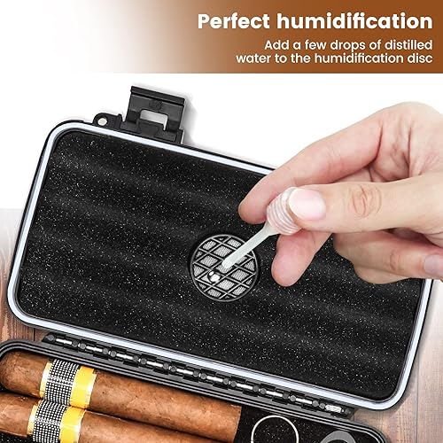 tobacco humidifier disc Flauno Travel Cigar Humidor Case tobacco humidifier disc Flauno Travel Cigar Humidor Case