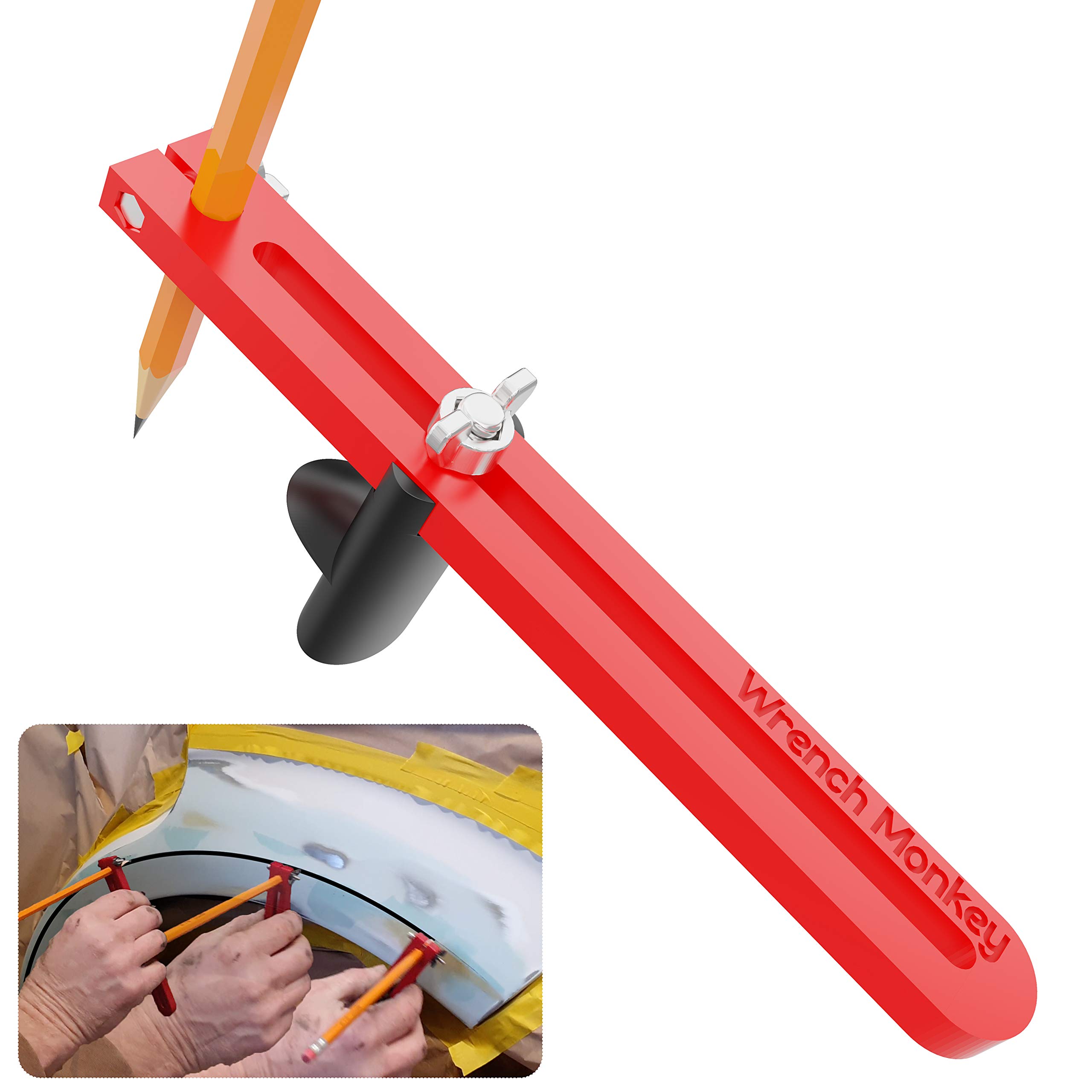 Wheel Arch & Swage Body Line Marker Tool Kit | Quarter Panel, Fender Curve, Door & Window Lining Dent | Body Repair Arch Tool (Multi-Purpose Body Shop line marking tool) Cars Trucks & Campers - WMBR01