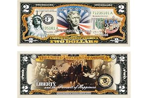 250th Anniversary 2 Dollar Bill – Uncirculated Collectible Note for Independence Day, Patriotic Declaration of Independence Souvenir Gift for Adults