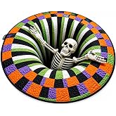 3D Halloween Rugs, Halloween 3D Rugs Optical Illusion Skeleton 40 Inches | 3D Skeleton Vortex Quilted Round Halloween Rug, Soft & Durable Fabric Non-Slip Home Decor, Halloween 3D Rugs Indoor&Outdoor