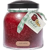 A Cheerful Giver - Juicy Apple - 34oz Papa Scented Candle Jar with Lid - Keepers of the Light - 155 Hours of Burn Time, Gift for Women, Red