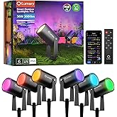 Lumary Smart Landscape Lights Pro 500LM, 6 Pack Color Changing Landscape Spotlights IP65 Waterproof, RGBAICW Low Voltage Outdoor Lights for Garden Yard and Pathway, APP/Remote/Voice Control, 65FT