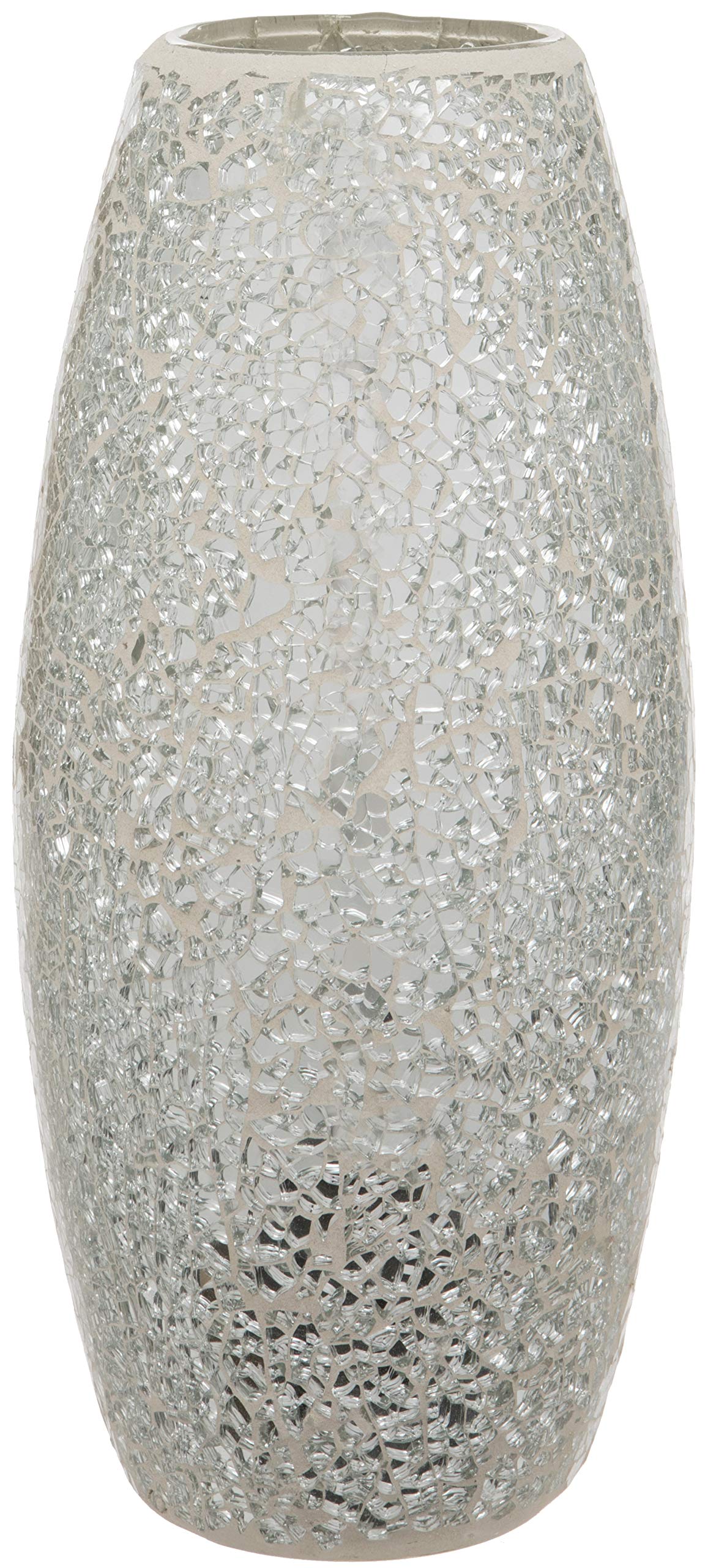 Silver Crackled Glass Mosaic Vase — image 1