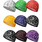 Jeere 9 Pcs Cooling Skull Cap Camo Liner Sweat Wicking Lightweight Cycling Cap Running hat for Men Women