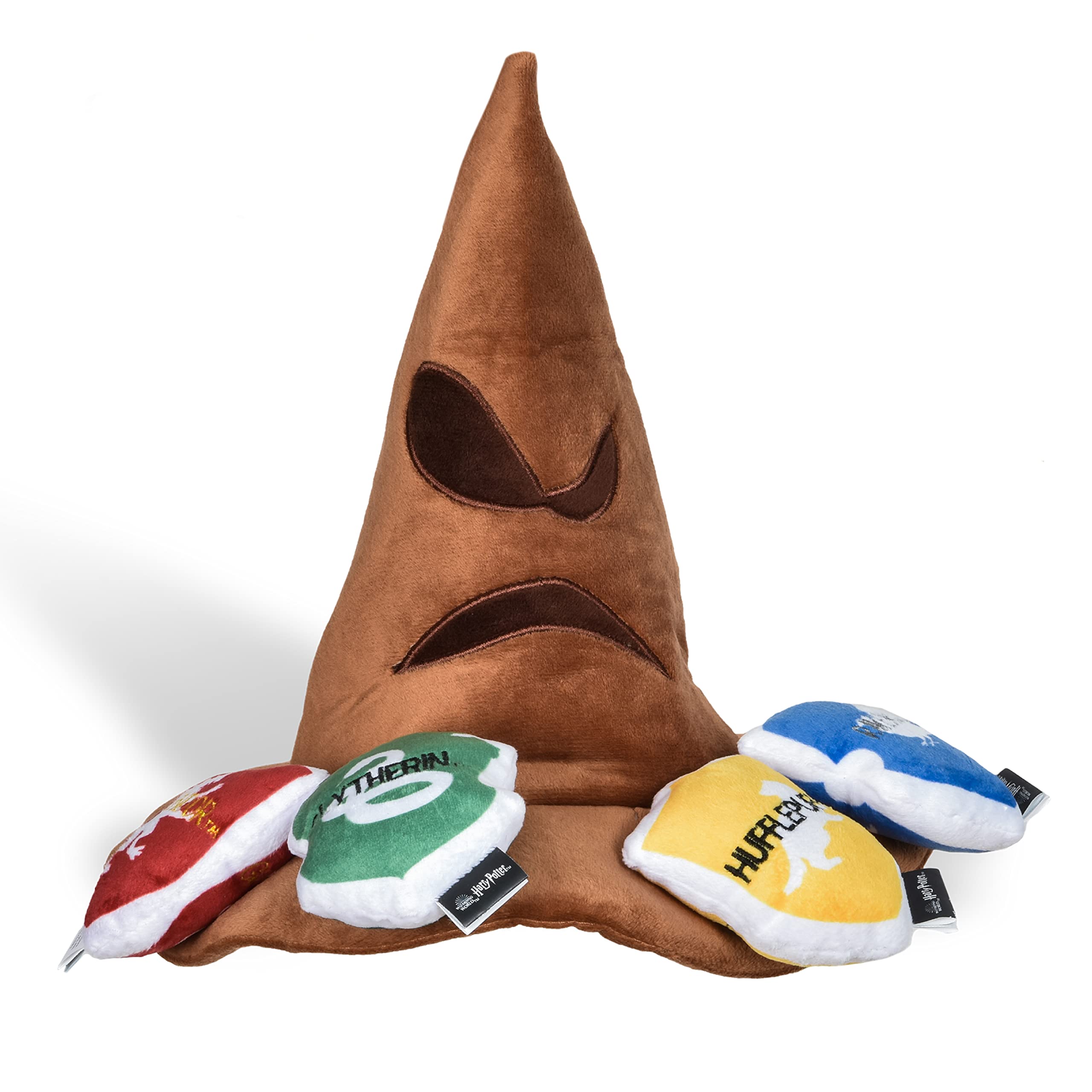 Photo 1 of Harry Potter House Sorting Hat Burrow Pet Toy | Dog Toy Sorting Hat with House Plush Removable Parts | Sorting Hat Burrow Toy for Dogs | Crinkle Dog Toy, Dog Chew Toys