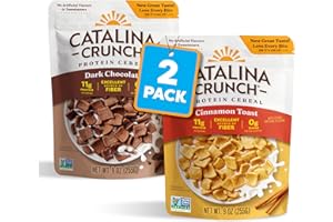 Catalina Crunch Protein Cereal | Sugar Free Breakfast Cereal with 11g of Protein | Gluten Free, Keto Friendly | Variety Pack Cinnamon Toast & Dark Chocolate (Pack of 2) - Packaging May Vary