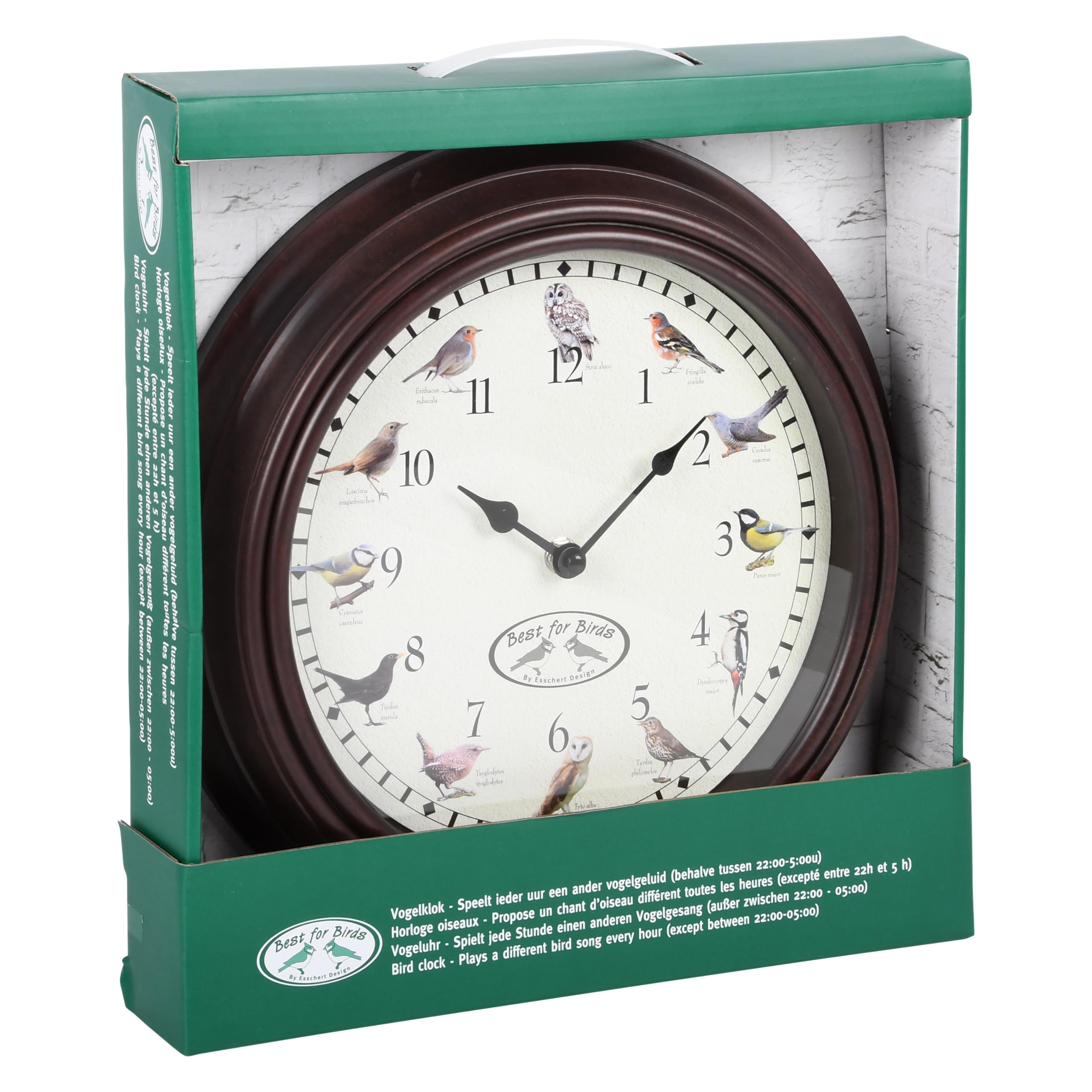 Fallen Fruits Ltd FB416 BIRD SONG CLOCK, Brown
