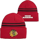 NHL Kids Youth 8-20 Official Cold Weather Striped Cuffed Knit Beanie Hat
