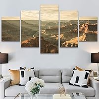 SIGNWIN 5 Panel Canvas Wall Art Modern Art Expressive Landscape Modern Mountain Top Multicolor Photography for Home Decorations Ready to Hang - 60