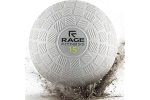Rage Fitness Slam Ball,10, 15, 20lb Medicine Balls, Tread Texture For Firm Grip, Full Body Workout Dynamic Weighted Balls for Exercise, Smash Balls for Strength, Conditioning, Cardio and Core Workouts