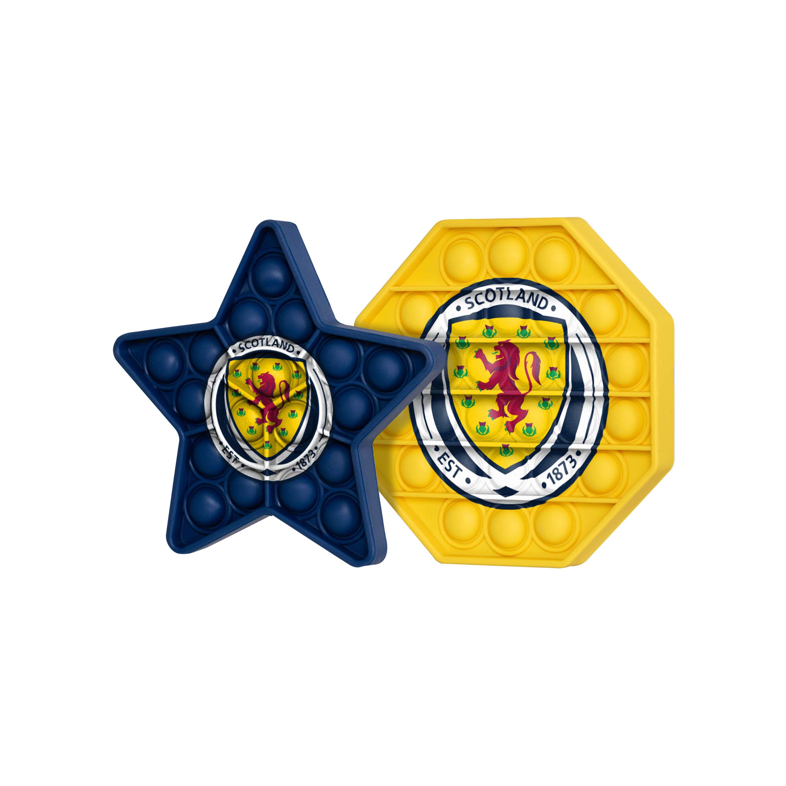 FOCO Scotland 2 Pack Football EPL Scottish League Championship Hexagon & Star Push-Itz Fidget Push Pop Bubble Sensor Toy Craze