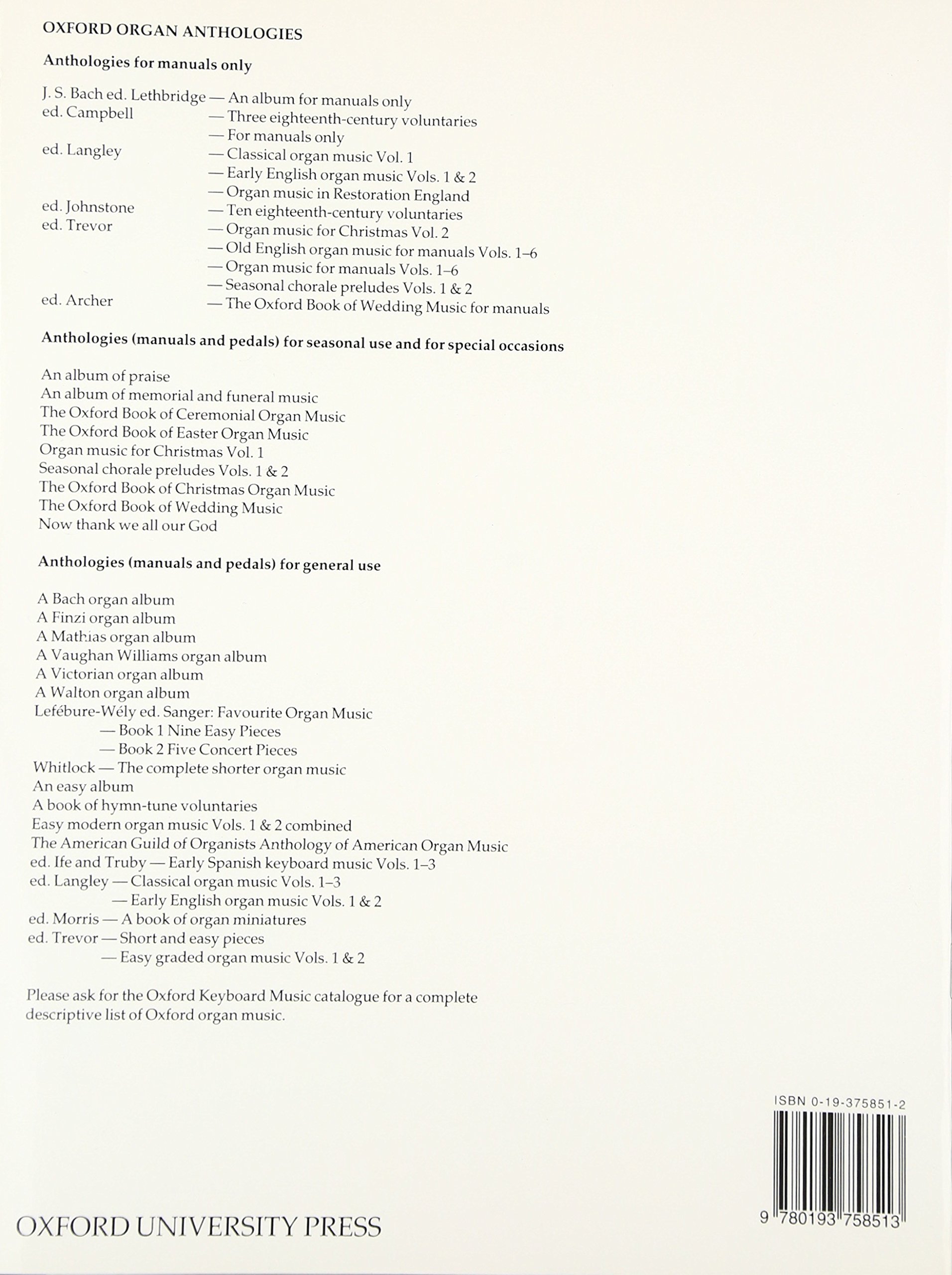 Organ Music for Manuals Book 4: C.H. Trevor: 9780193758513: Amazon.com:  Books