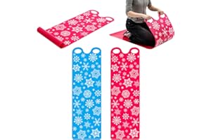 Leyndo 54" Large Snow Sled for Adults Flexible Flying Carpet Snowflake Slider Mat Sledding Equipment Snow Lightweight Roll up Snowboard for Christmas Winter Ski Outdoor