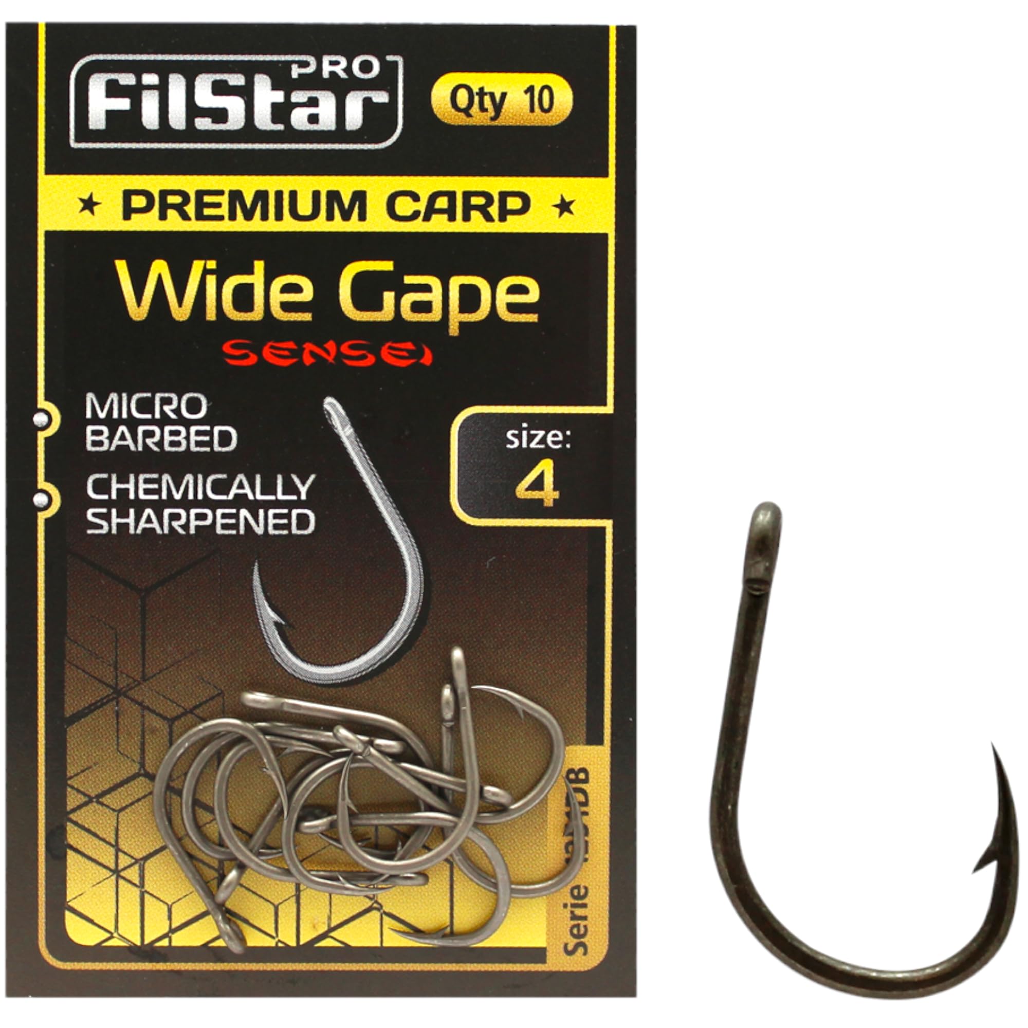 PRO Filstar 10 Piece Fishing Hook Set with Wide Gape Size 4 - Hooks for Carp Fishing - Carp Fishing Accessories - Pop Up Boilies Carp Hooks - Carp Fishing Hooks - Fishing Accessories Carp - Carp Rigs