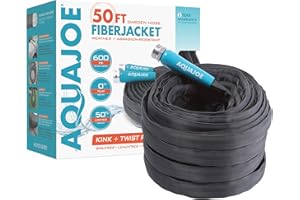 Aqua Joe AJFJH50-58-PRO FiberJacket Non-Expanding Kink-Free Garden, RV, Marine and Camper Hose, Ultra-Lightweight, Drinking Water Safe, ft, 50-Feet x 5/8-Inch
