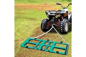 GarveeLife Drag Harrow Driveway Grader 6 ft, Driveway Drag for Gravel with 6 ft Heavy Duty Chain, Tow Behind Lawn Rake for ATV, UTV, Tractor, Mower, Power Rake for Gravel, Sand, Soil, Hay