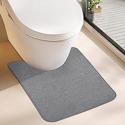 Bosap Toilet Rugs U Shaped Bathroom Rug,Machine