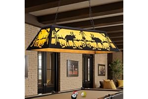 Tinkoso 48-inch Billiard & Pool Table Lights Rustic Ceiling Light Fixture Pool Table Light for 7' 8' 9' Farmhouse Hanging Light Fixture for Game Room Man Cave Dining Room
