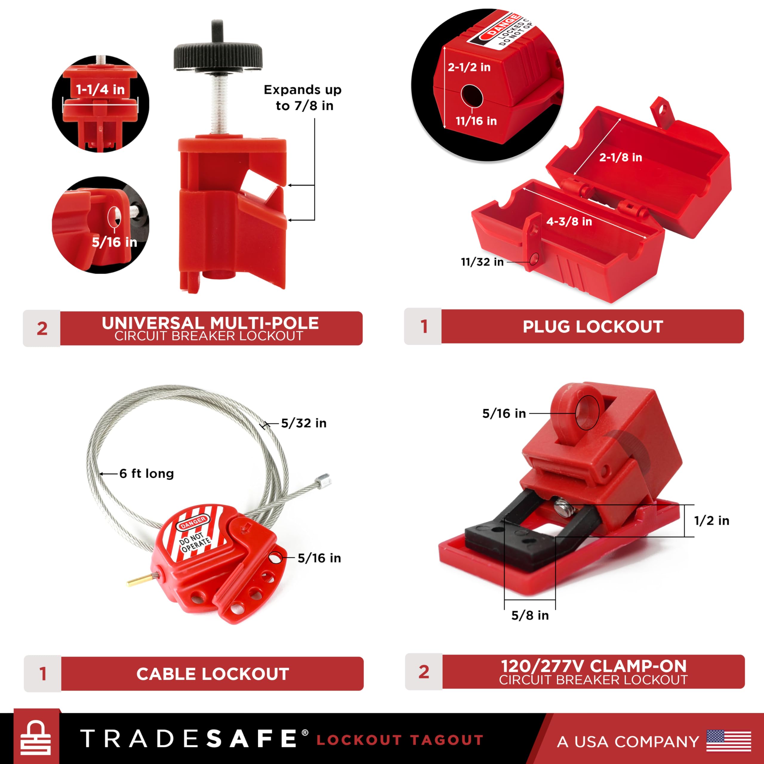 Mua TRADESAFE Professional Lockout Tagout Kit - Loto Locks, Gate Valve ...