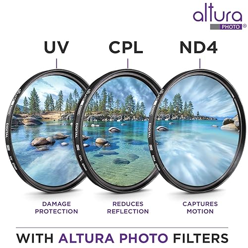 67MM Altura Photo UV CPL ND4 Lens Filters Kit and Altura Photo ND