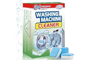 Onarieer 24 Pack Washing Machine Cleaner Tablets, Deep Cleaning Washer Machine Cleaner Tablets for Top Loader, Front load & HE, Deodorizer Descaler Septic Safe Eco-Friendly -12 Months Supply