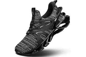 HETOHEC Men's Trail Runners Fashion Sneakers Breathable Mesh Running Shoes Blade Non Slip Casual Athletic Walking Shoes