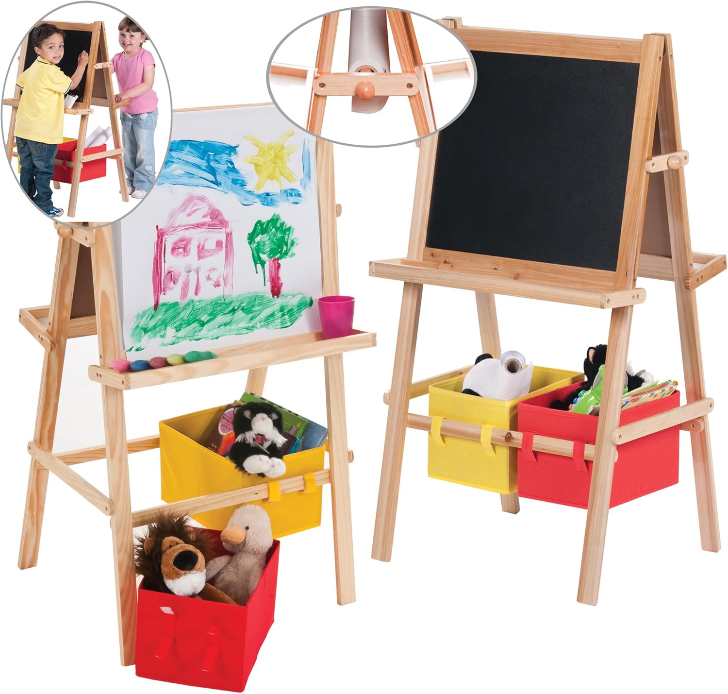 Deluxe Wooden Easel with Paper Roll Amazon.co.uk Toys & Games