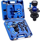 OMT Coolant Vacuum Refill Kit, Radiator Fill Tool With Dual-Movement Gauge | Cooling System Leak Detector, 5 Round 1 Conical Adapter, Operates At -4 To 248 Degrees, Brass Connectors, US EU JP Standard
