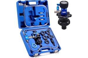 Orion Motor Tech Coolant Vacuum Refill Kit, Cooling System Vacuum Fill Tool with Leak Detector 5 Round Adapters 1 Conical Adapter, Radiator Coolant Fill Kit with Dual-Movement Gauge for Vacuum Leak