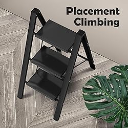 Taranta 3 Step Ladder,Aluminum Lightweight Folding