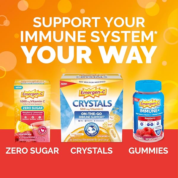 EMERGEN-C 1000MG VITAMIN C IMMUNE SUPPORT POWDER TANGERINE 30CT INCLUDES ZINC, MANGANESE, 7 B VITAMINS AND ELECTROLYTES FOR BACK TO SCHOOL ESSENTIALS