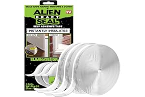 Alien Draft Seal Transparent Silicone Seal Strip Set of 49 Feet Anti-Draft Adhesive and Flexible Flap to Seal Gaps Around Doo