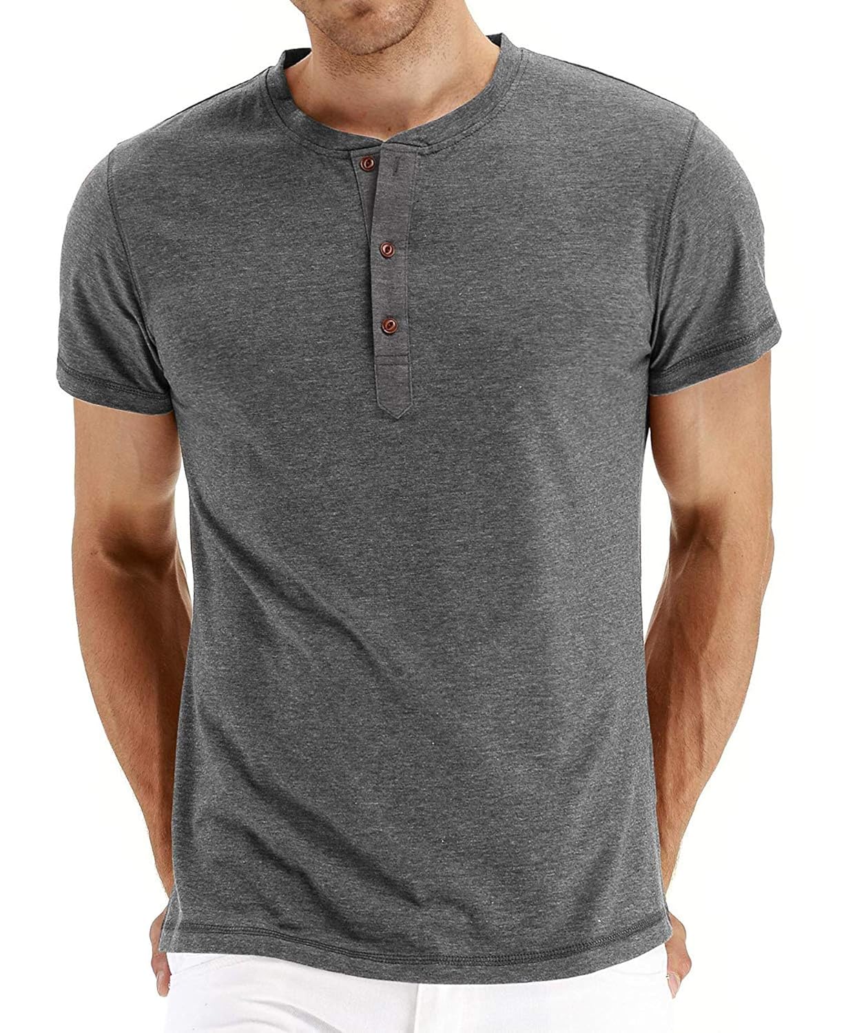 mens slim fit short sleeve henley