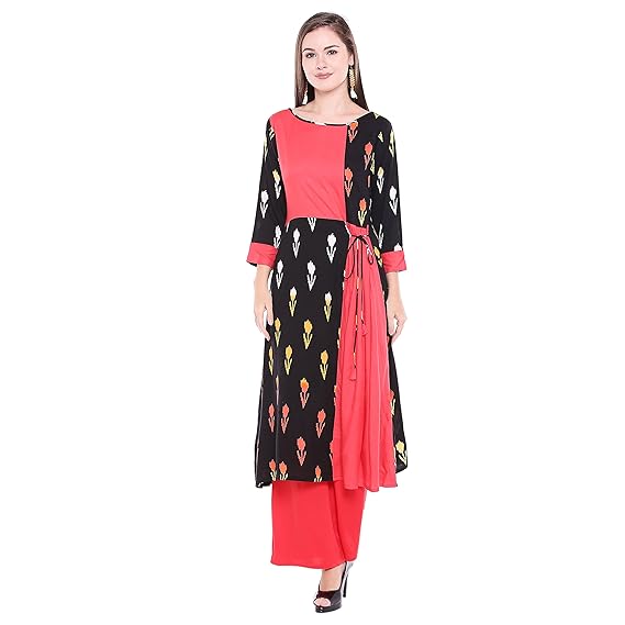 OOMPH! Womens Rayon pleated Kurta