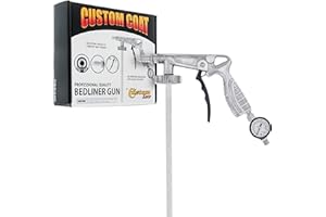 CUSTOM SHOP Custom Coat Professional Quality Bedliner Application Gun with Regulator - Fits 1 Liter U-Pol Raptor Bottles