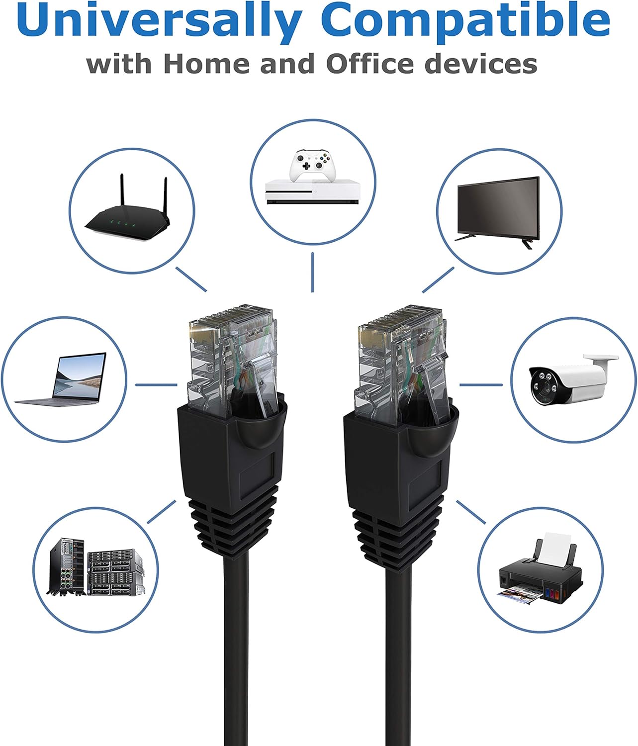 Cable Sourcing - 100ft (30m) CAT5e Cable, External (Outdoor use) & Internal, 100% Solid Copper, Ethernet, CCTV, 10/100/1000mb, RJ45 Plugs, Networking & Patch Cable: Electronics