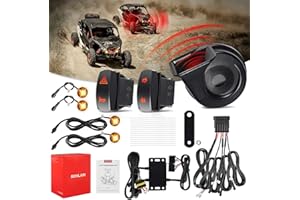 Benlari UTV Turn Signal Kit with Horn,Plug and Play UTV ATV Blinker with Power off Switch Universal Street Legal Kit Fit for Polaris Ranger RZR XP Turbo, ATV Can-Am x3, Kawasaki, CFMOTO & Golf Cart