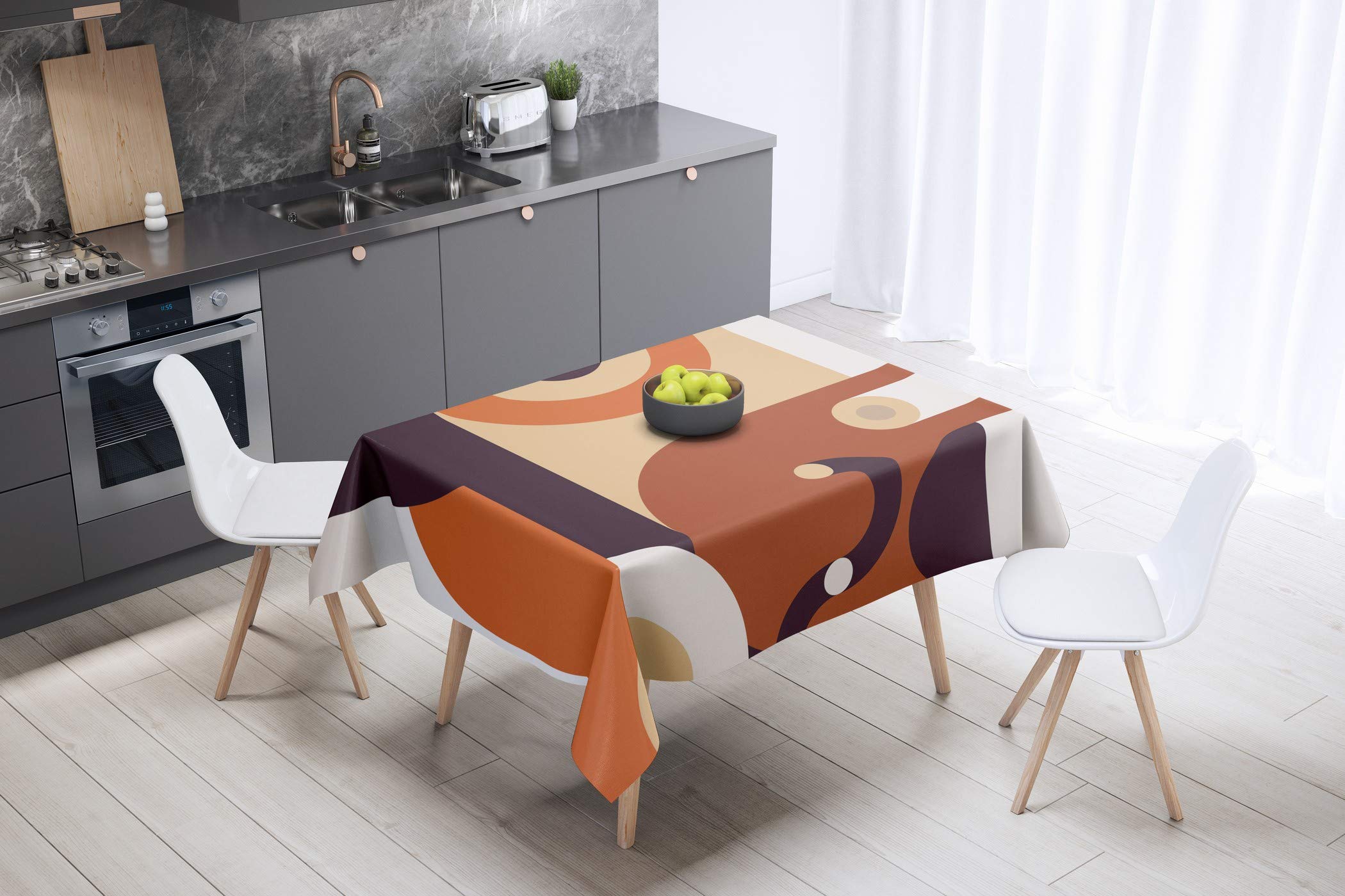 Bonamaison Kitchen Decoration, Tablecloth, 140cm x 140cm - Designed and Manufactured in Turkey