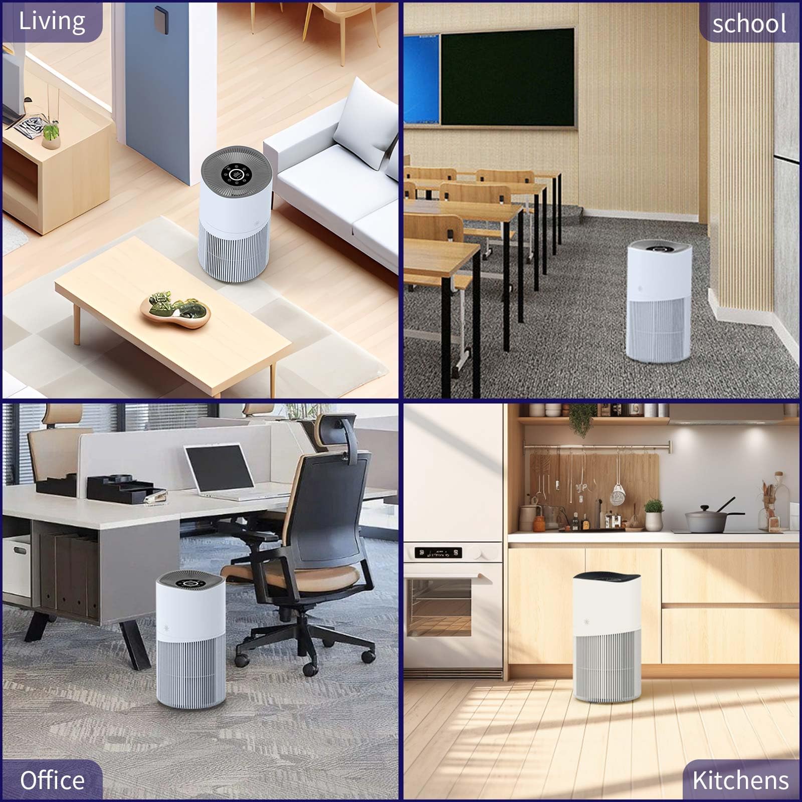 Jerdazen Air Purifiers for Home Large Room, Covers Up to 2216 ft², True HEPA 13 Filter Remove 99.97% is Suitable for Yoga Classroom, Living Room, Bedroom, Meeting room(Blue)