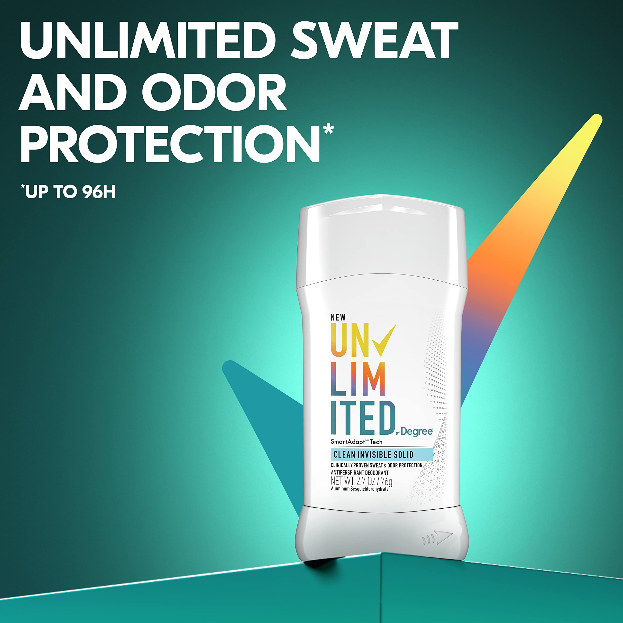 Degree Unlimited Antiperspirant Deodorant Stick Clean 2 Count Long Lasting Sweat