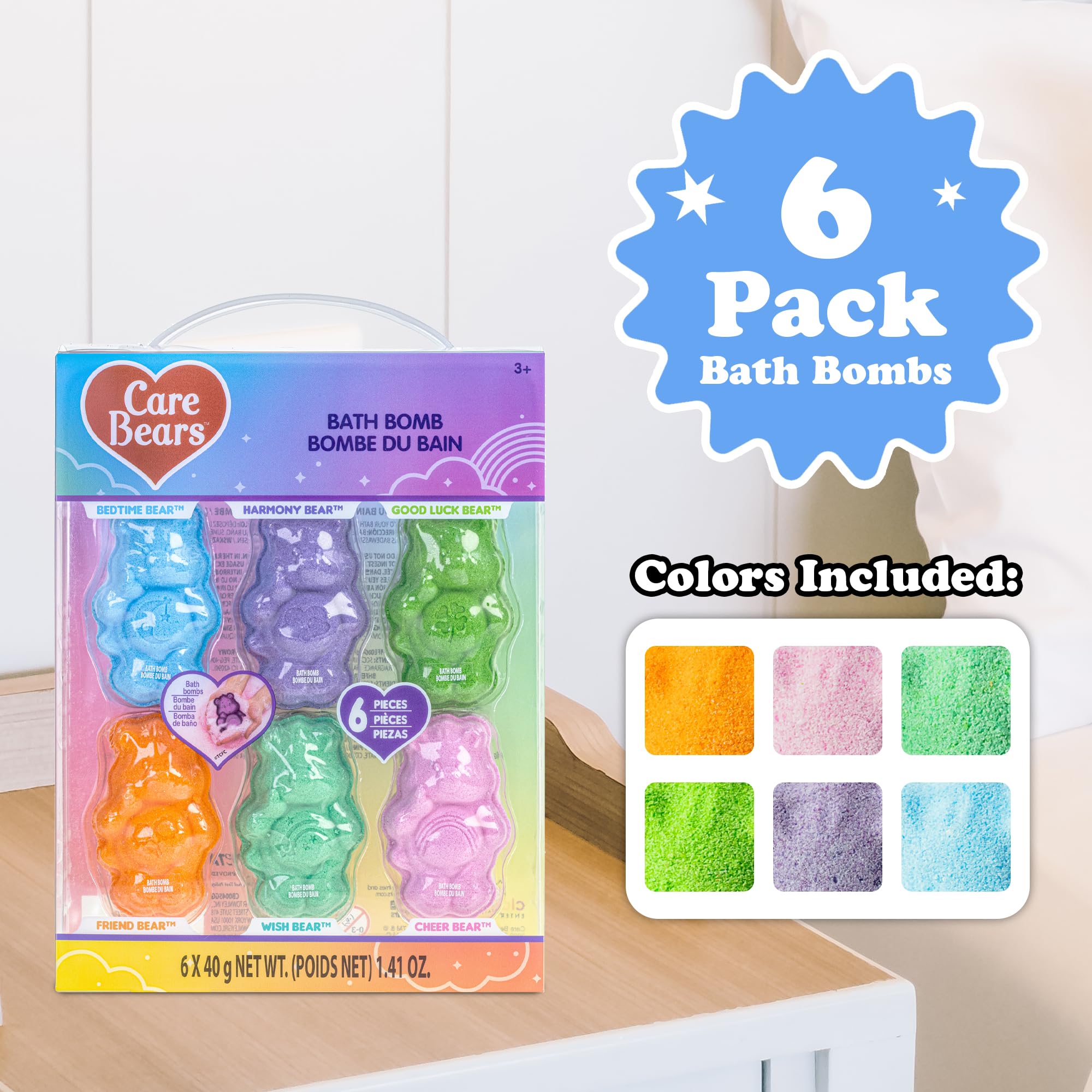 Care Bears 6 Pack Bubblegum Scented Bath Bombs - Ages 3+ Character Molded Bath Bombs – Fun & Bright Colors - Great Birthday Gifts, Stocking Stuffers, Slumber Parties, Spa Days & More by Townley Girl - Image 4