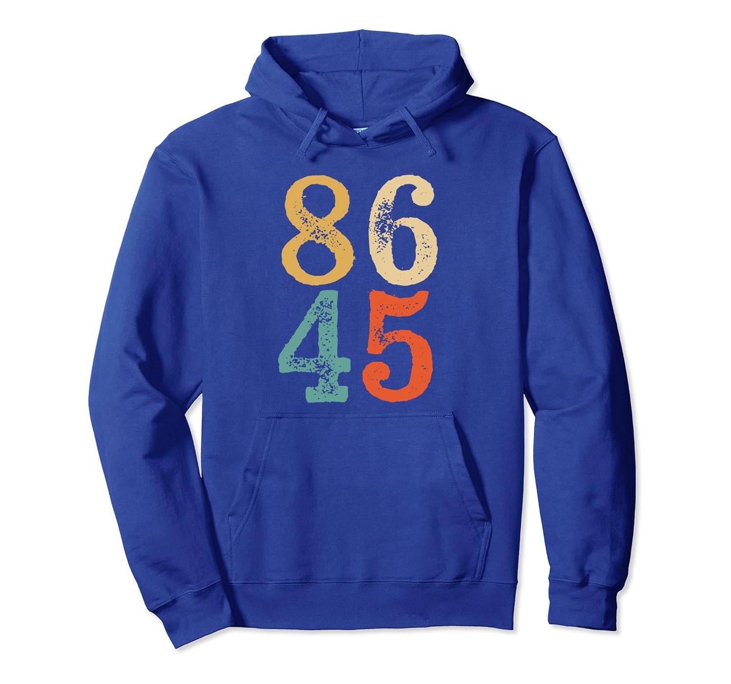 8645 Anti Trump Rough Serif Numbers Hoodie (Dark)-anz