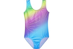 Nutyomi Girls Gymnastics Leotard Sleeveless Active Sparkly Dancewear One-Piece Tumbling Outfit for Girls 2-10 Years